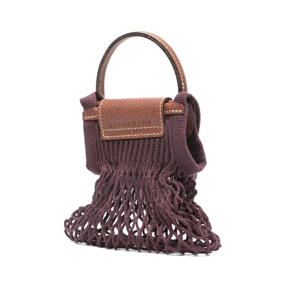 Longchamp Paarse Mesh Design Omslag Schoudertas Purple Dames