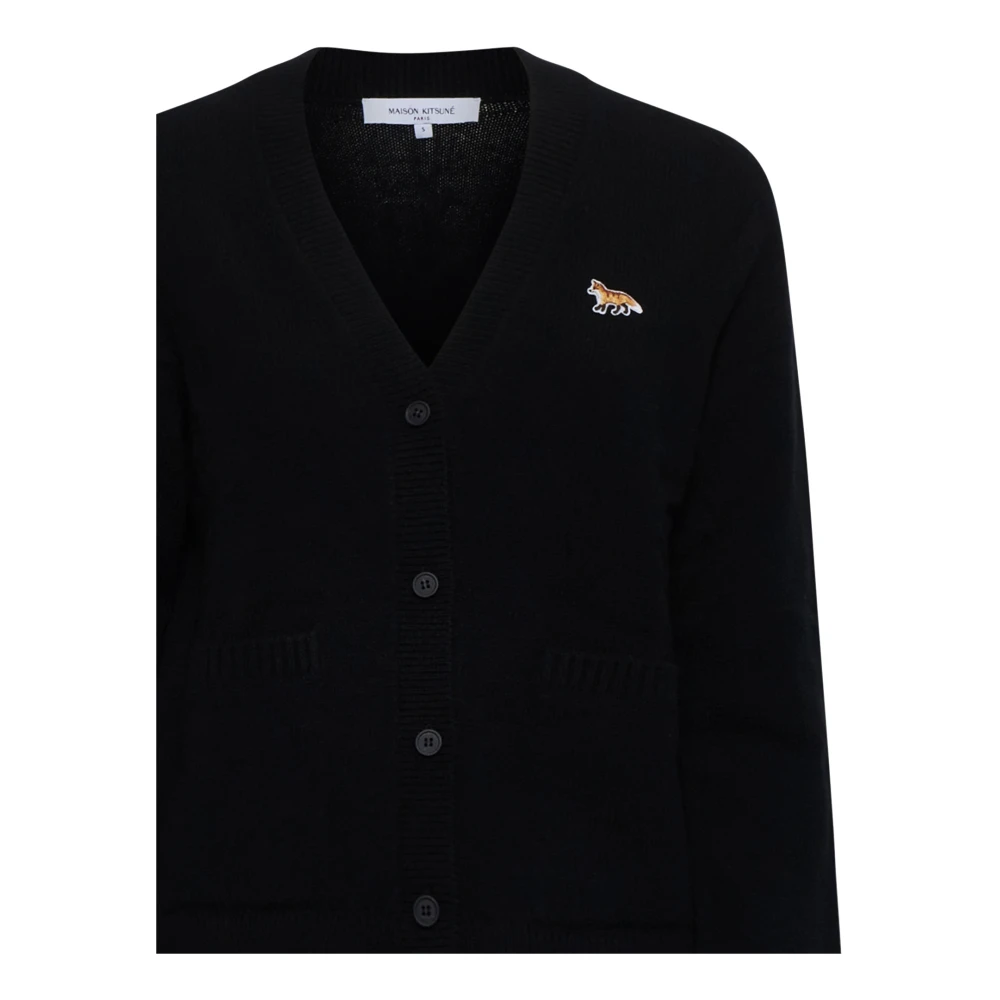 Maison Kitsuné Zwarte Trui met Stijl Black Dames