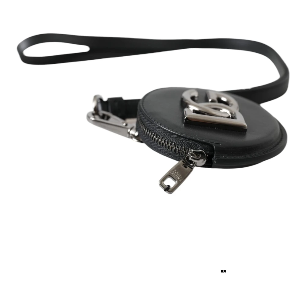 Dolce & Gabbana Zwarte Leren Logo Muntportemonnee Black Dames