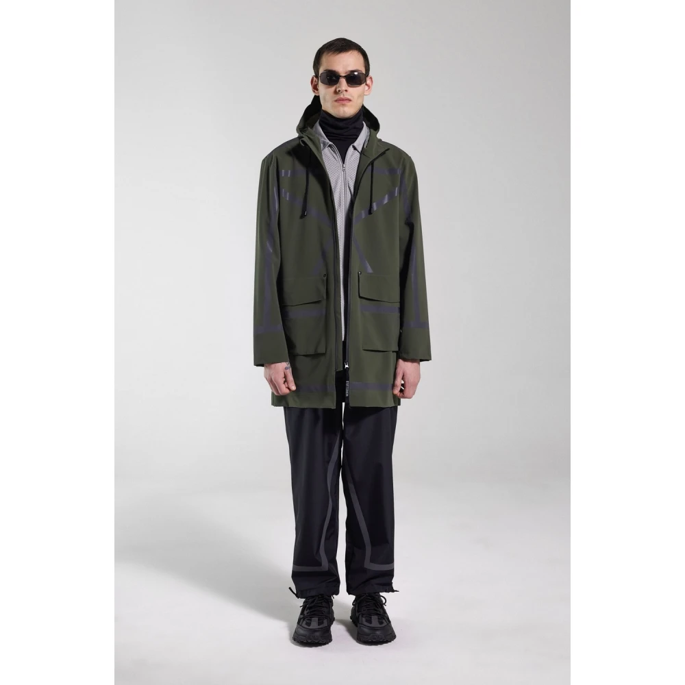 Stutterheim Waterdichte regenjas met reflecterende strepen Green Heren