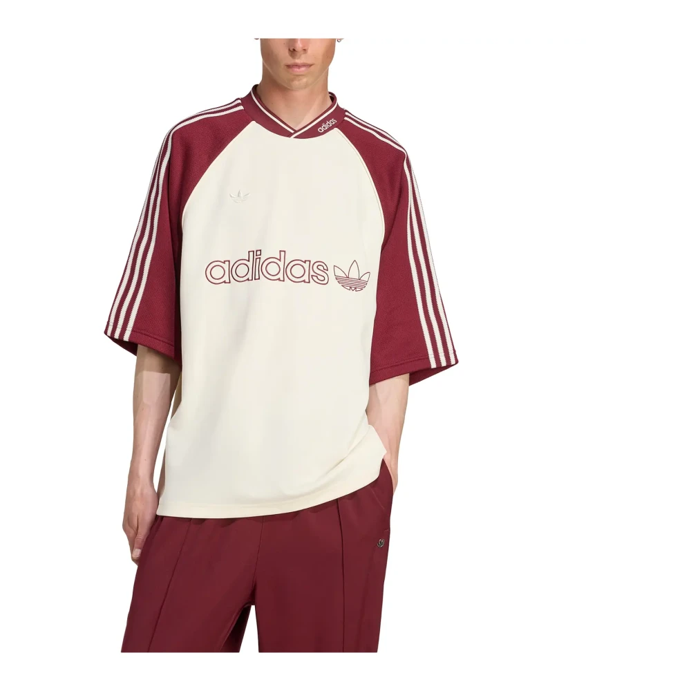 Adidas Red Training T-Shirts & Tops, Male, Xl, Premium Jersey Cream White