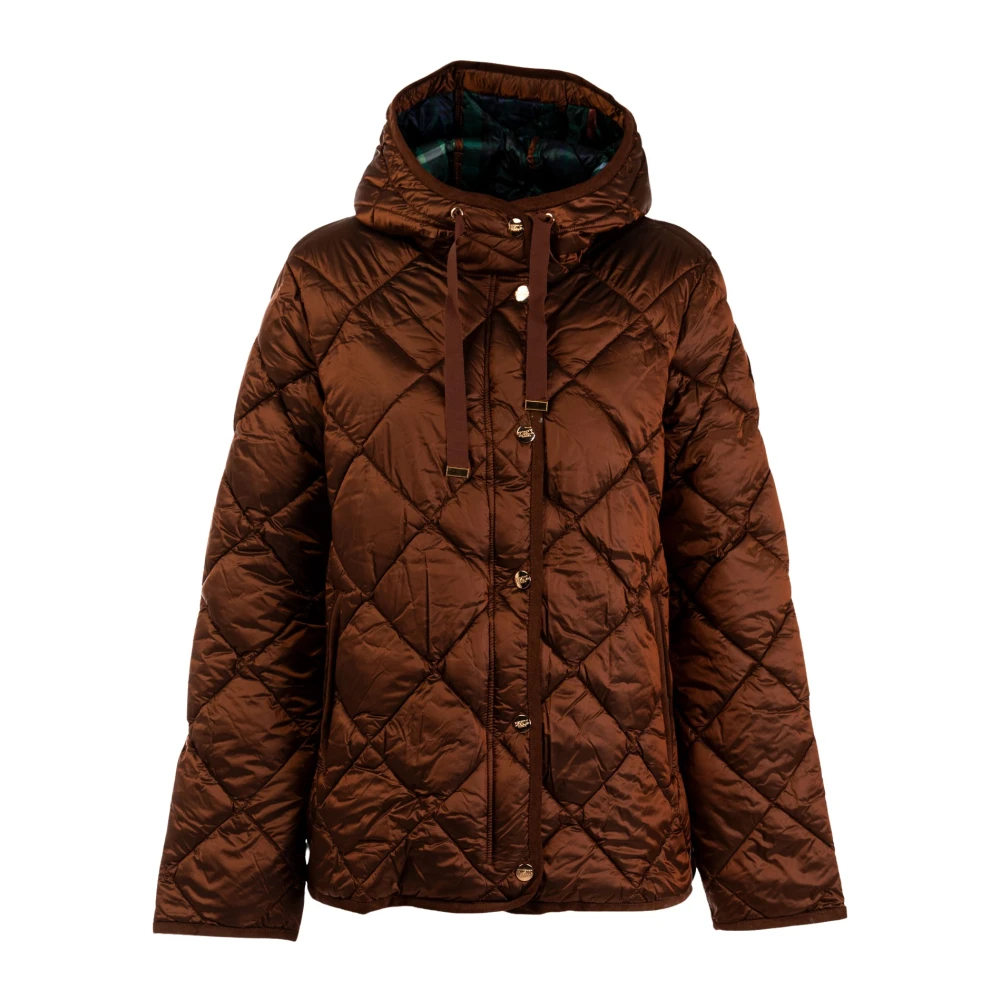 Husky Original Gewatteerde damesjas met capuchon bruin Brown Dames