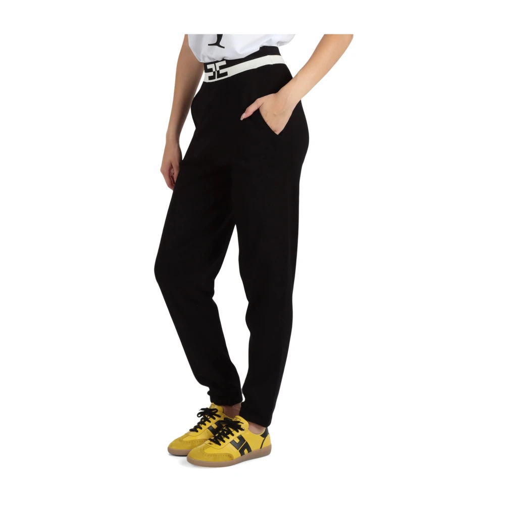 Elisabetta Franchi Sportieve Viscose Blend Leggings Black Dames