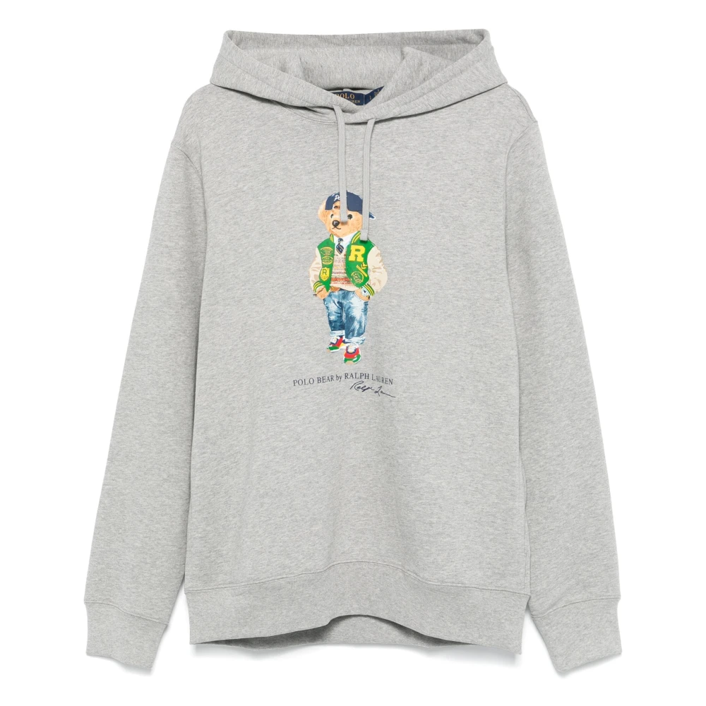 Polo Ralph Lauren Geborduurde 'Polo Bear' hoodie Gray Heren