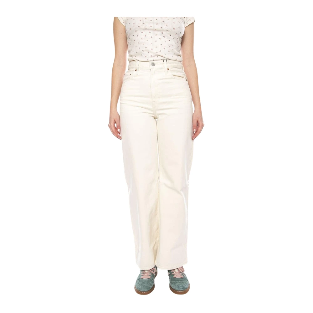 Levi's Women's Beige Ribcage Wide Leg Jeans - Straight Fit Jeans - W27 L30 - Jeans