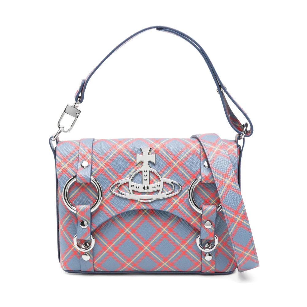 Vivienne Westwood Staalblauwe Schoudertas met Overslag Multicolor Dames