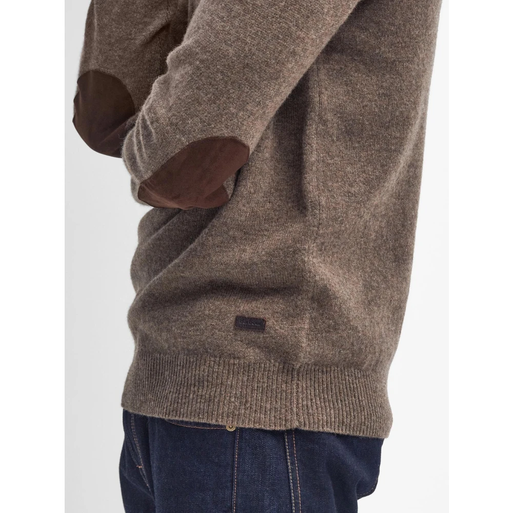 Barbour Bruine Patch Sweater Essential Style Brown Heren