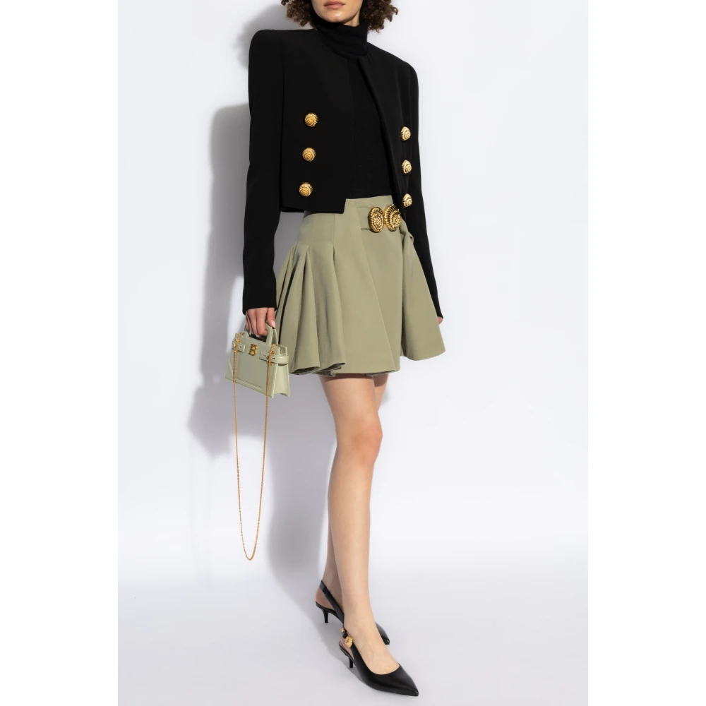 Balmain Korte geplooide rok Green Dames