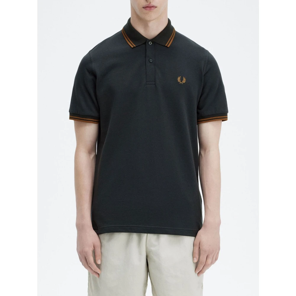 Fred Perry Klassiek Poloshirt Nachtgroen Karamel Black Heren