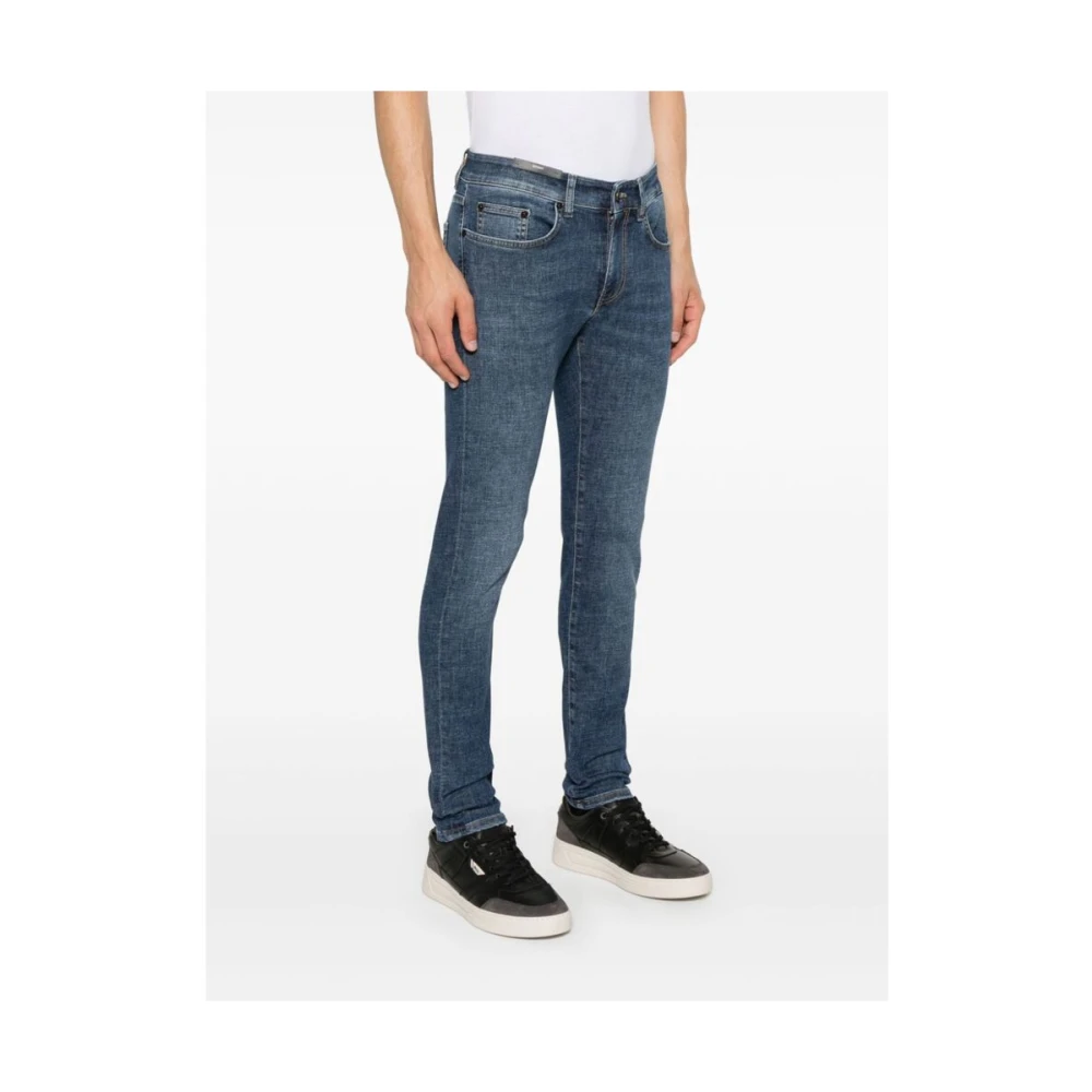 Pt01 Indigo Blue Skinny Cut Denim Jeans Blue Heren