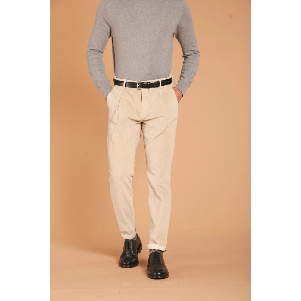 Mason's Fluweel chino broek wortel pasvorm Beige Heren