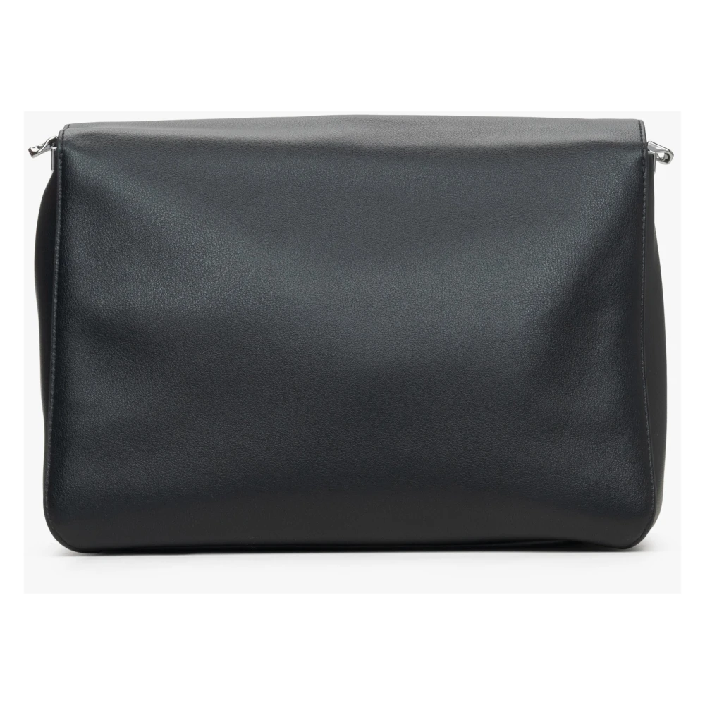 Estro Dames Zwarte Leren Ketting Crossbody Tas Er00115670 Black Dames