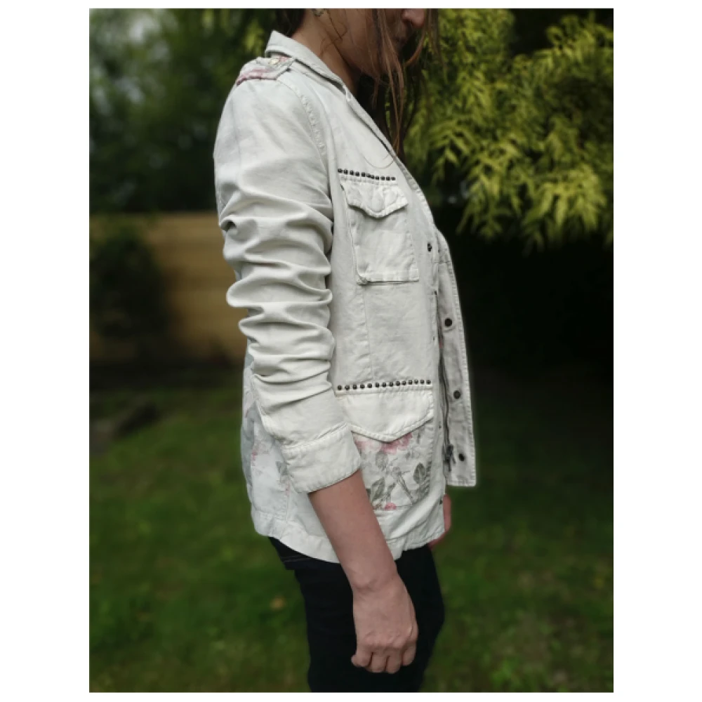 Mason's Safarijasje met kersenprint van linnen en katoen Beige Dames