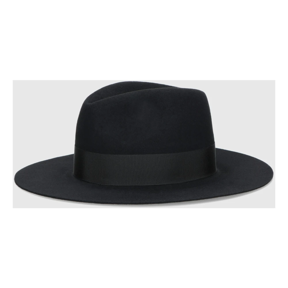 Borsalino Fijne wollen vilthoed met grosgrain Black Dames