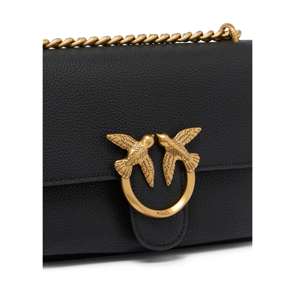 pinko Zachte Mini Pelle Love One Black Dames
