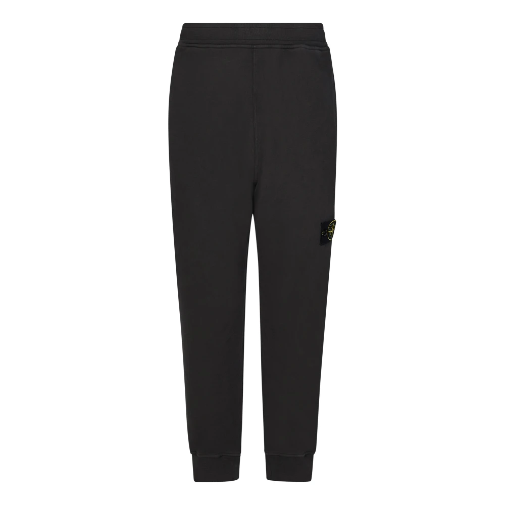 Stone Island Grijze Joggingbroek Geborstelde Fleece Logo Gray Heren
