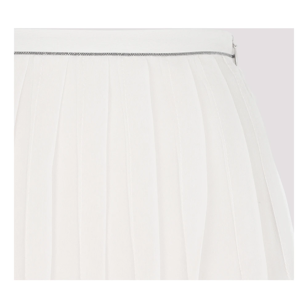 BRUNELLO CUCINELLI Organza Plissé Rok White Dames