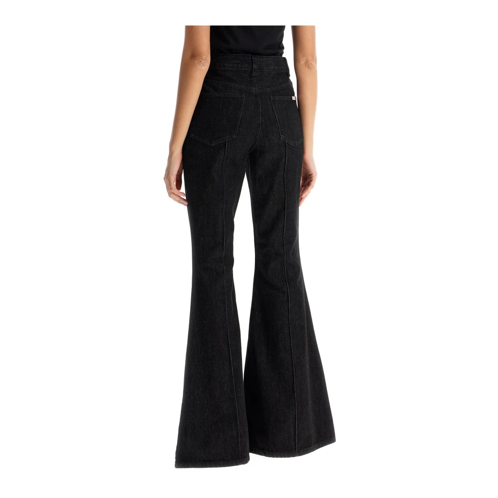 Self Portrait High-Waisted Flare Jeans Black Dames