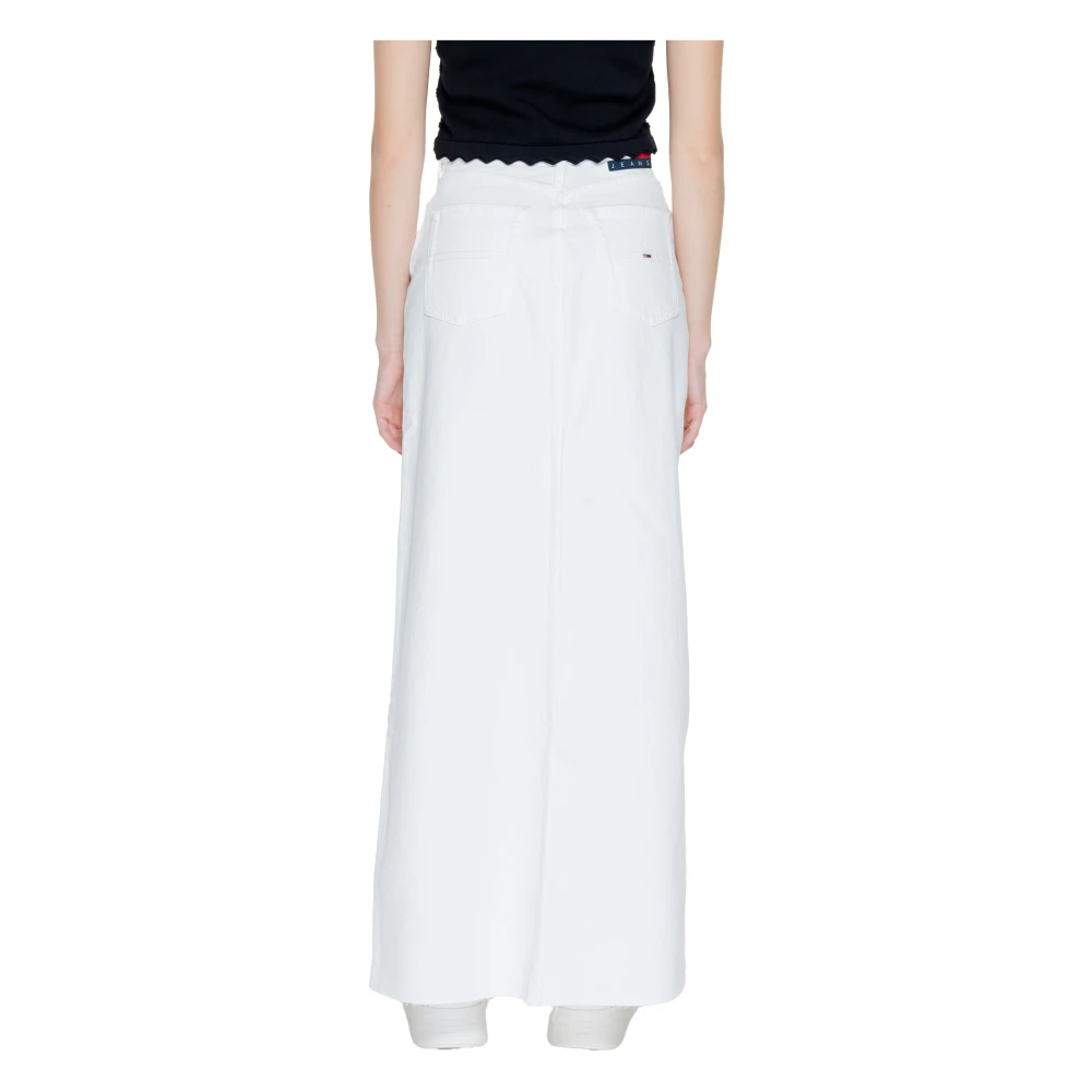 Tommy Jeans Lange Rok Lente Zomer Collectie White Dames