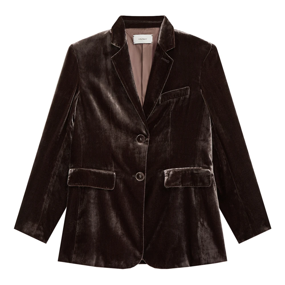 Maliparmi Donkerbruine Zijden Blazer Brown Dames