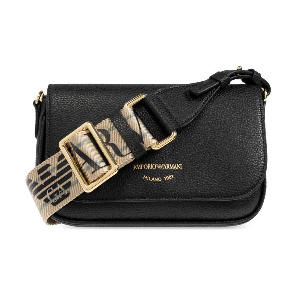 Emporio Armani Schoudertas met logo Black Dames
