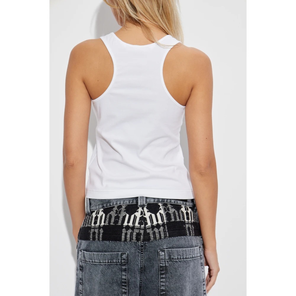 Palm Angels Top met geborduurd logo White Dames