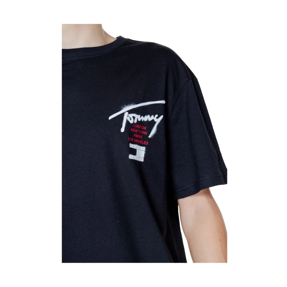 Tommy Jeans Zwart Katoenen Geregenereerd T-shirt Heren Herfst Winter Collectie Black Heren