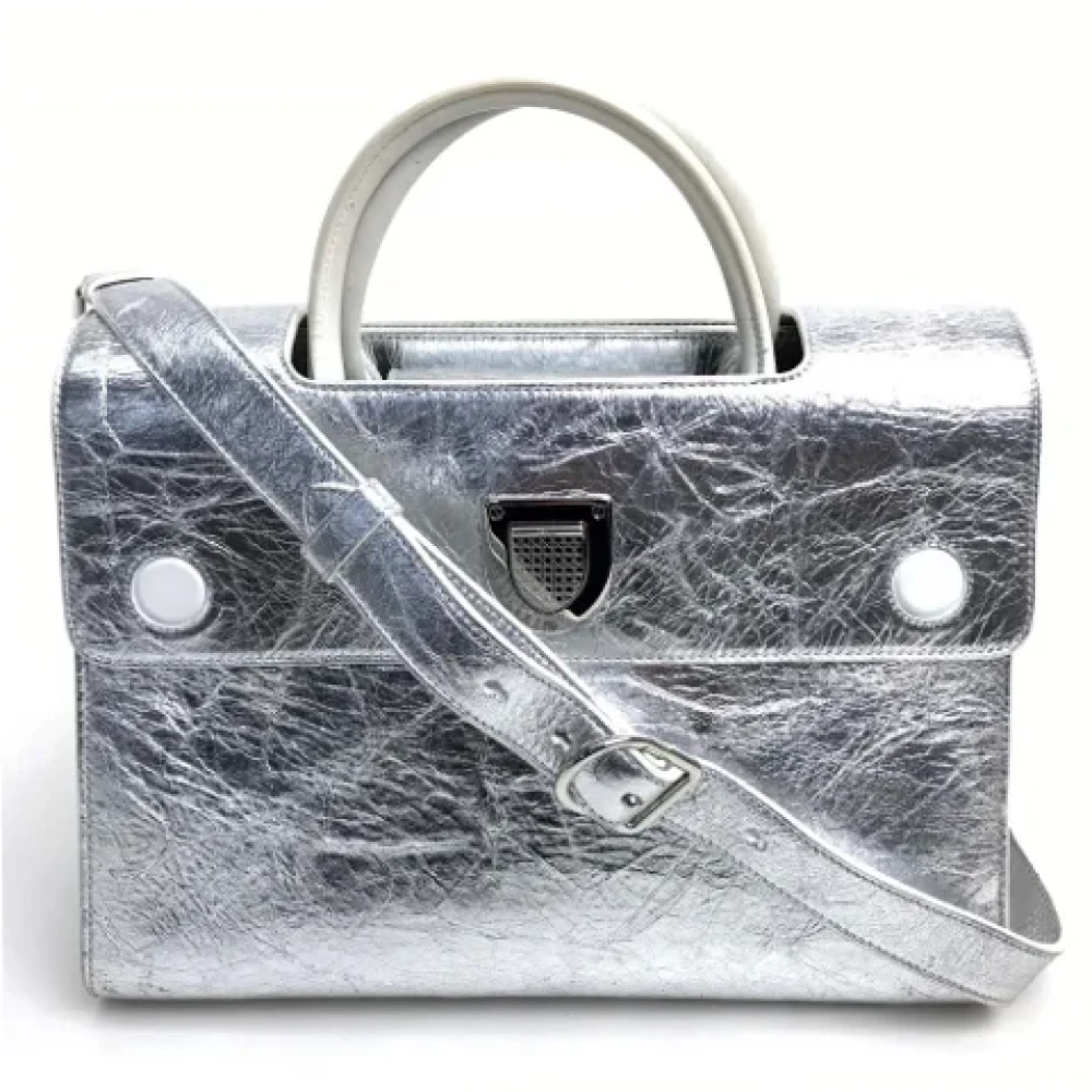 Dior Vintage Pre-owned Leather dior-bags Gray Dames