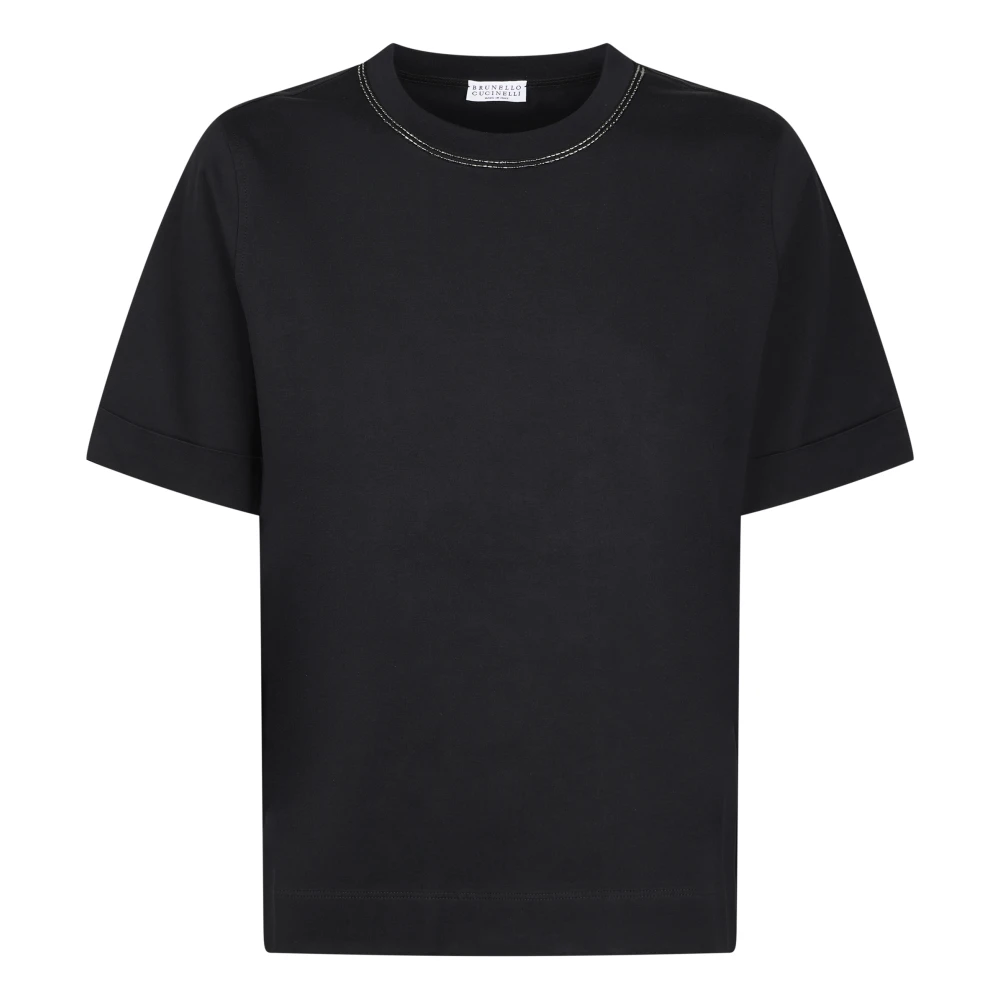 Brunello Cucinelli Black T-Shirt - Female - T-Shirts - Xs - Tops