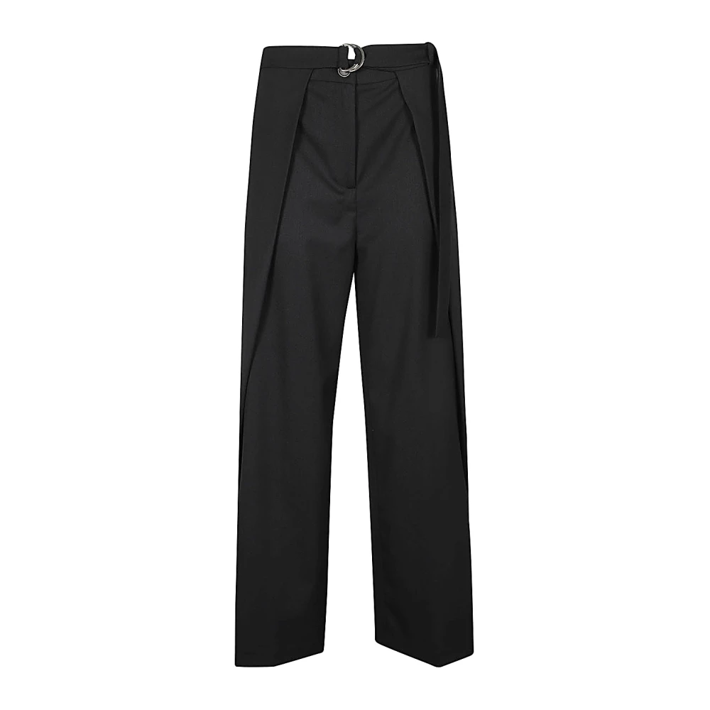 Erika Cavallini Zwarte Broek met Riem Black Dames