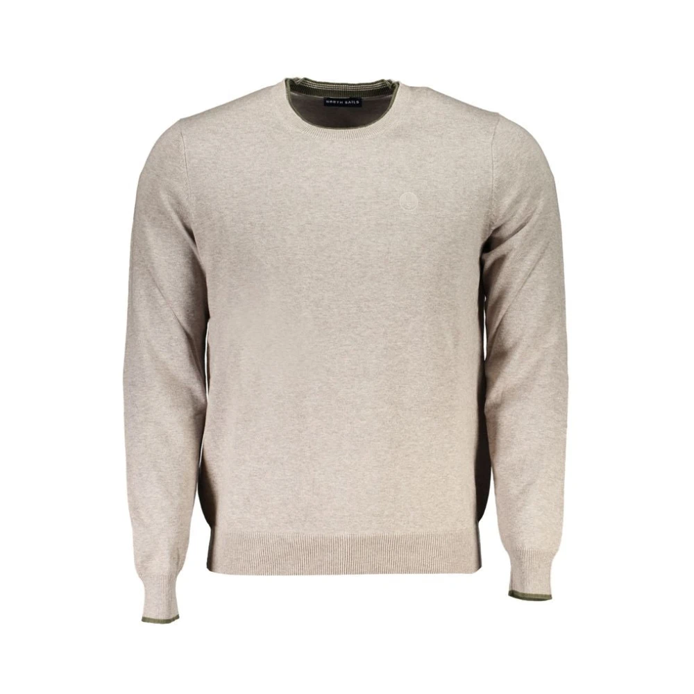 North Sails Men's Beige Cotton Sweater With Embroidery