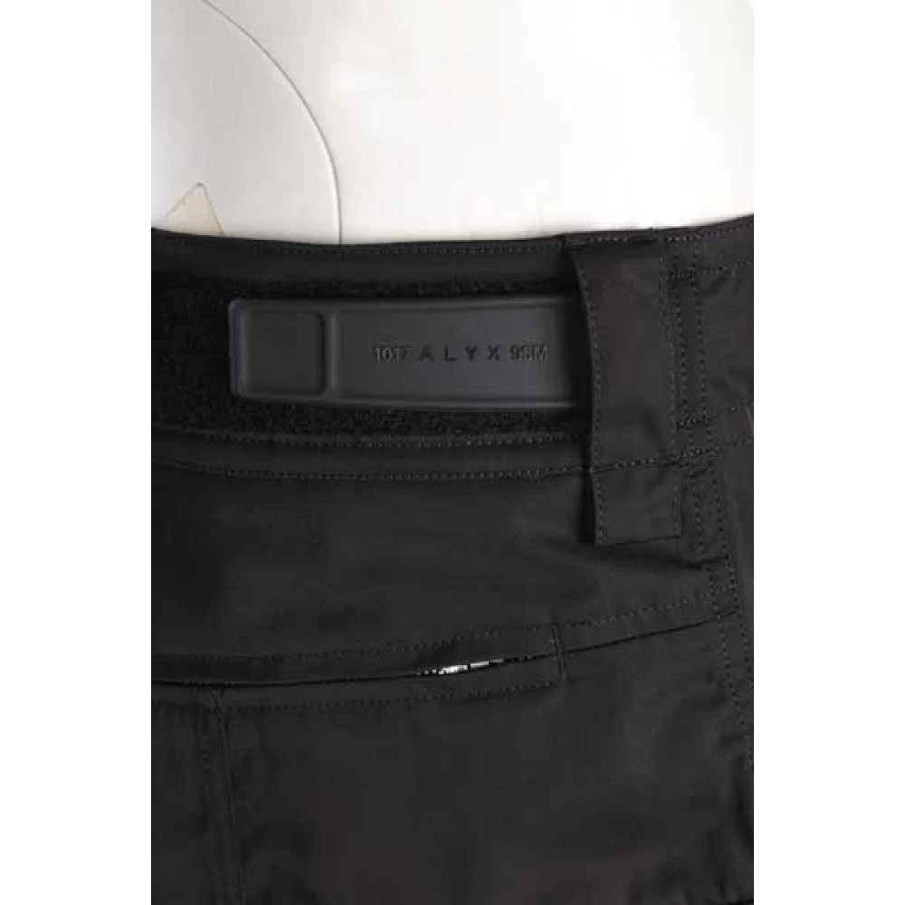 1017 Alyx 9SM Zwarte Nylon Shorts met Velcro Patch Black Heren