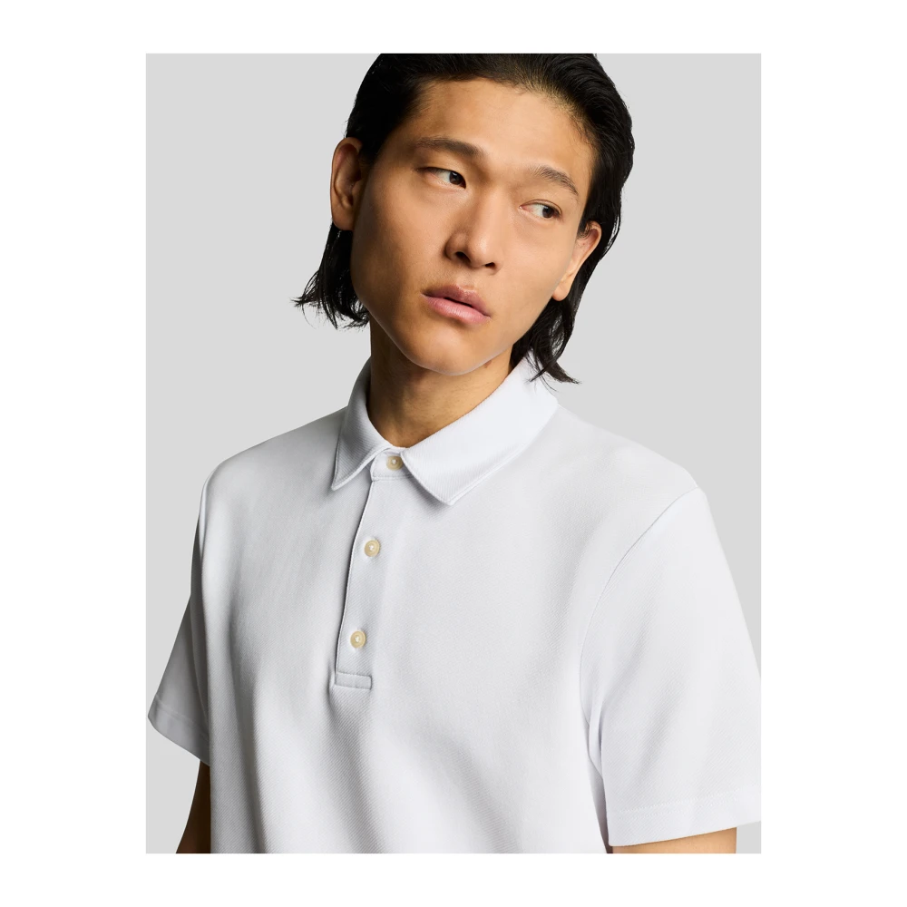 Lyle & Scott SS Polo Shirts Twill Texture Polo Shirt White Heren