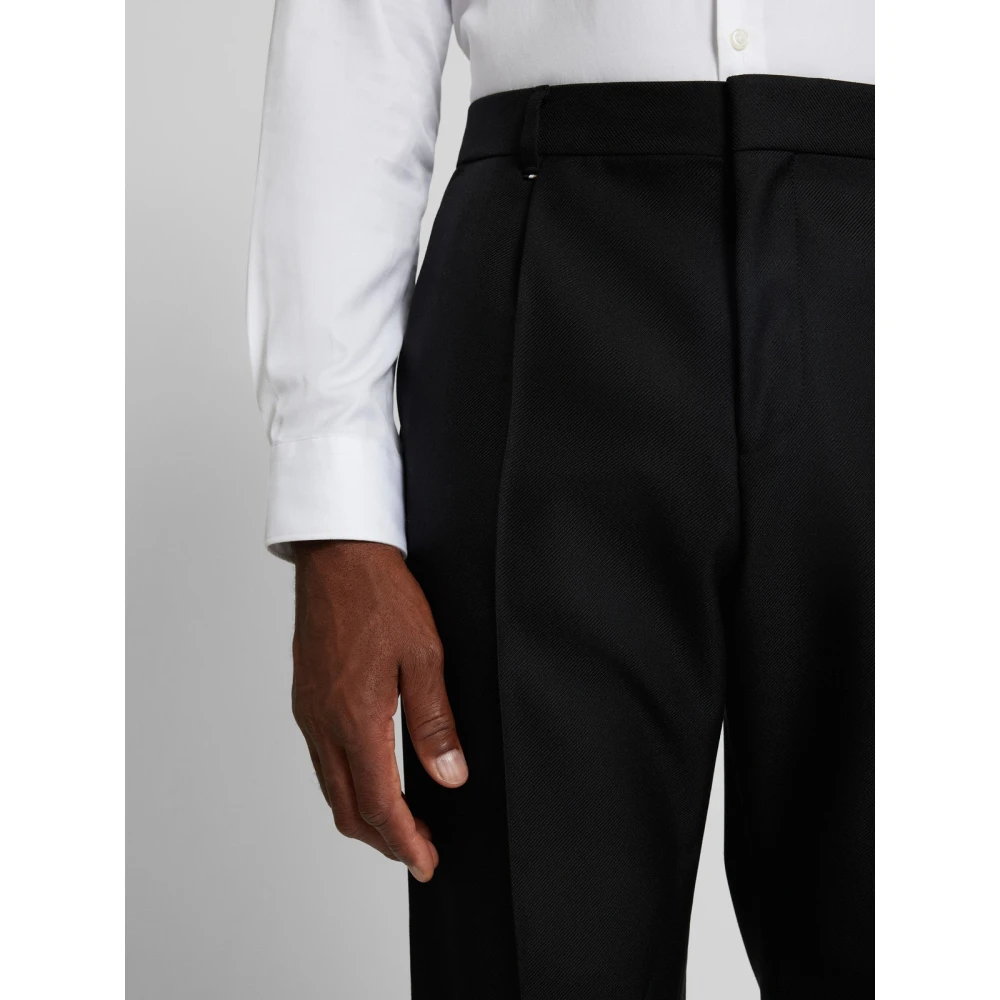 Boss Slim Fit Wol Zwart Broek Peter Black Heren