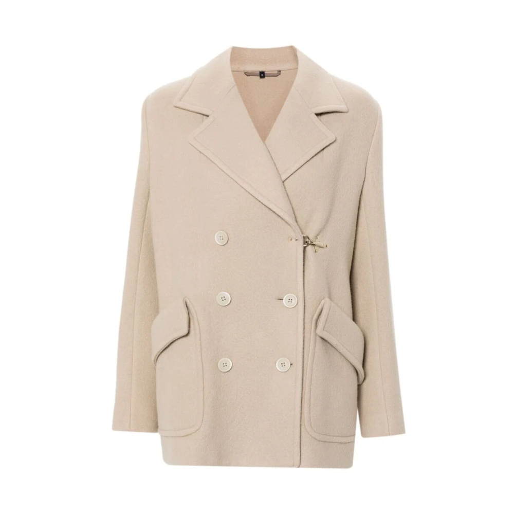 Fay Beige Wol-Kasjmier Jas Beige Dames