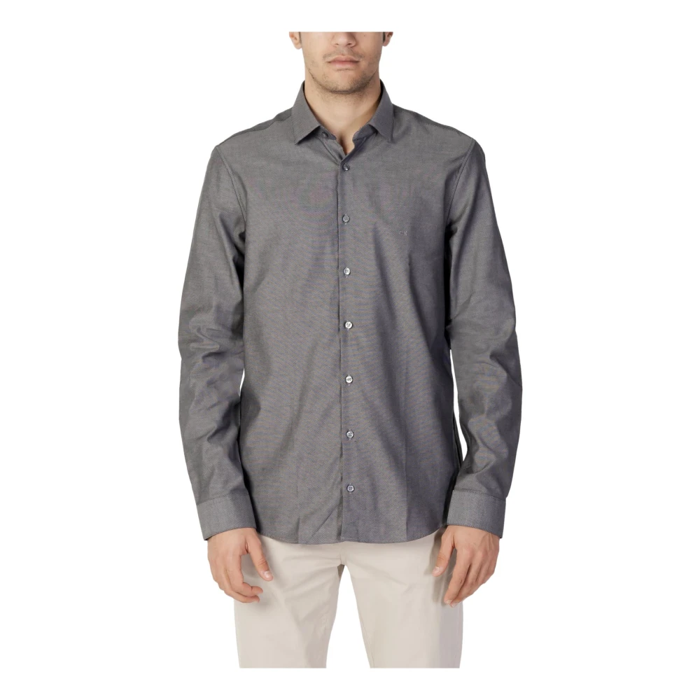 Calvin Klein Men's Gray Casual Shirts, 2XL, Grey Marl Casual Shirt