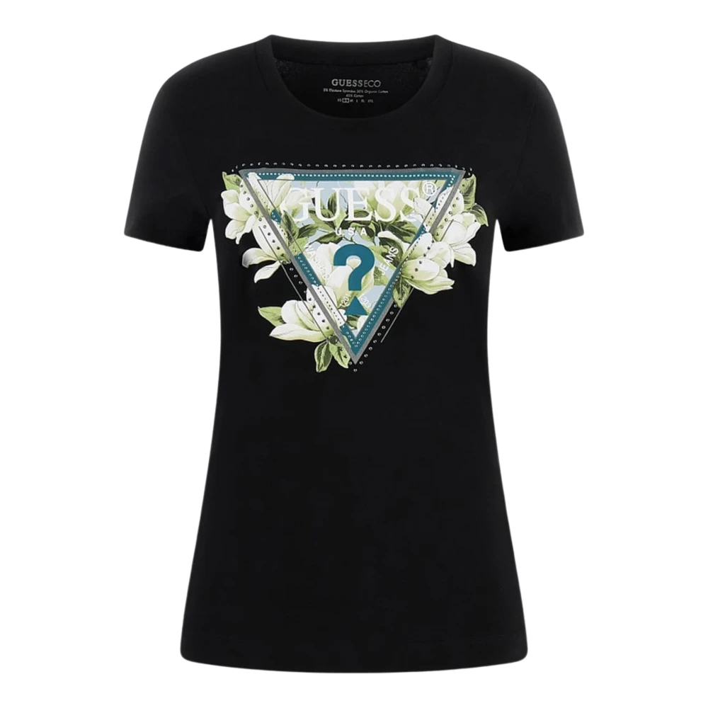 Guess Donna Nero/Multicolore Donne, Maglietta, Camelia, (S) - Immagine 3