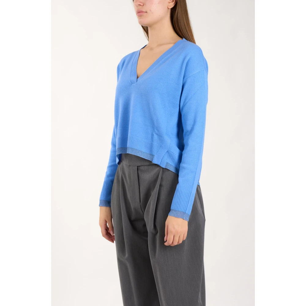 pinko Kasjmiermix V-hals trui model Blue Dames