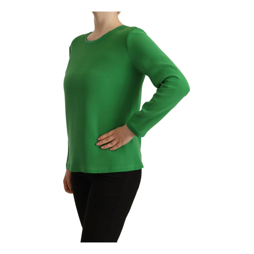 Armani Groene Zijden Trui met Lange Mouwen Green Dames