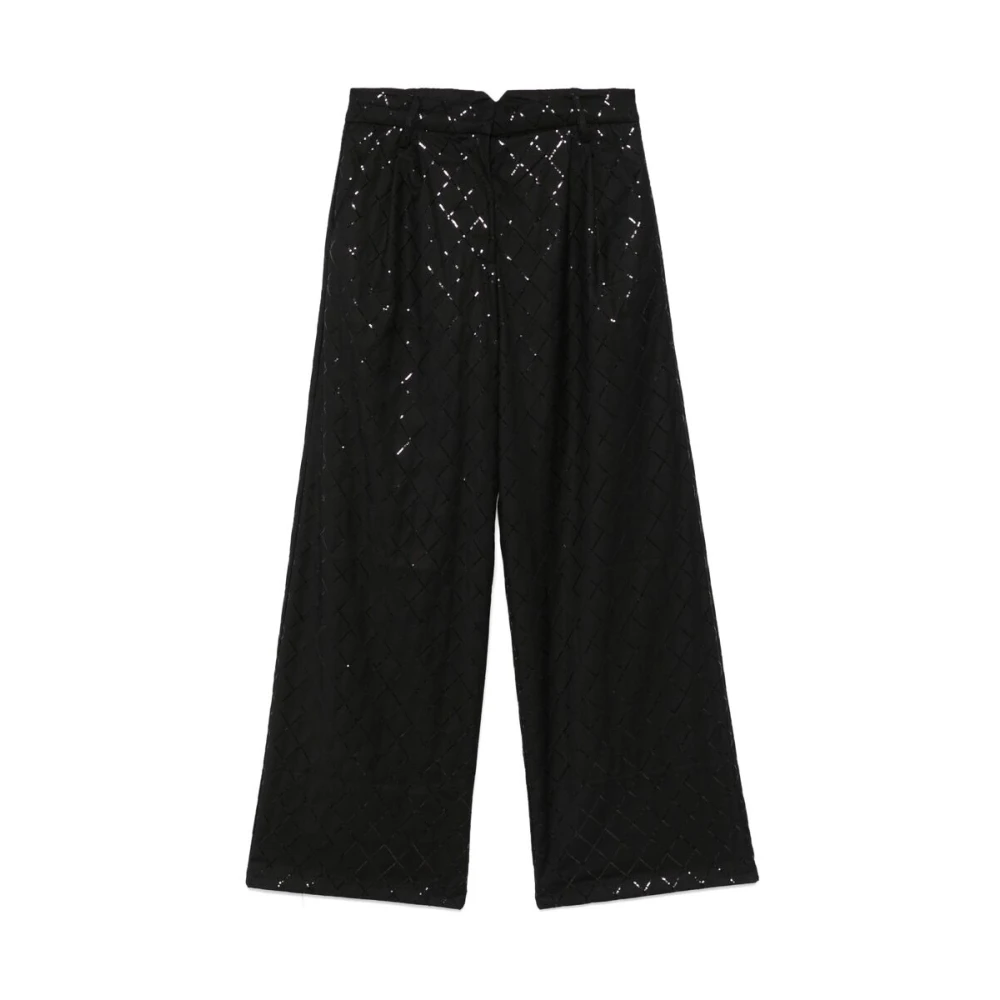 Rotate Birger Christensen Wide Leg Trousers Black Dames