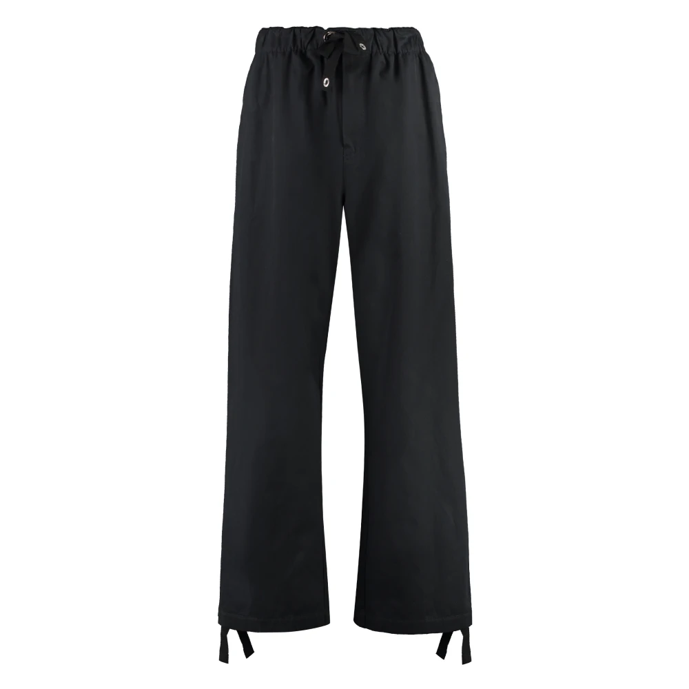 Versace Katoenen broek met verstelbare enkels Black Heren