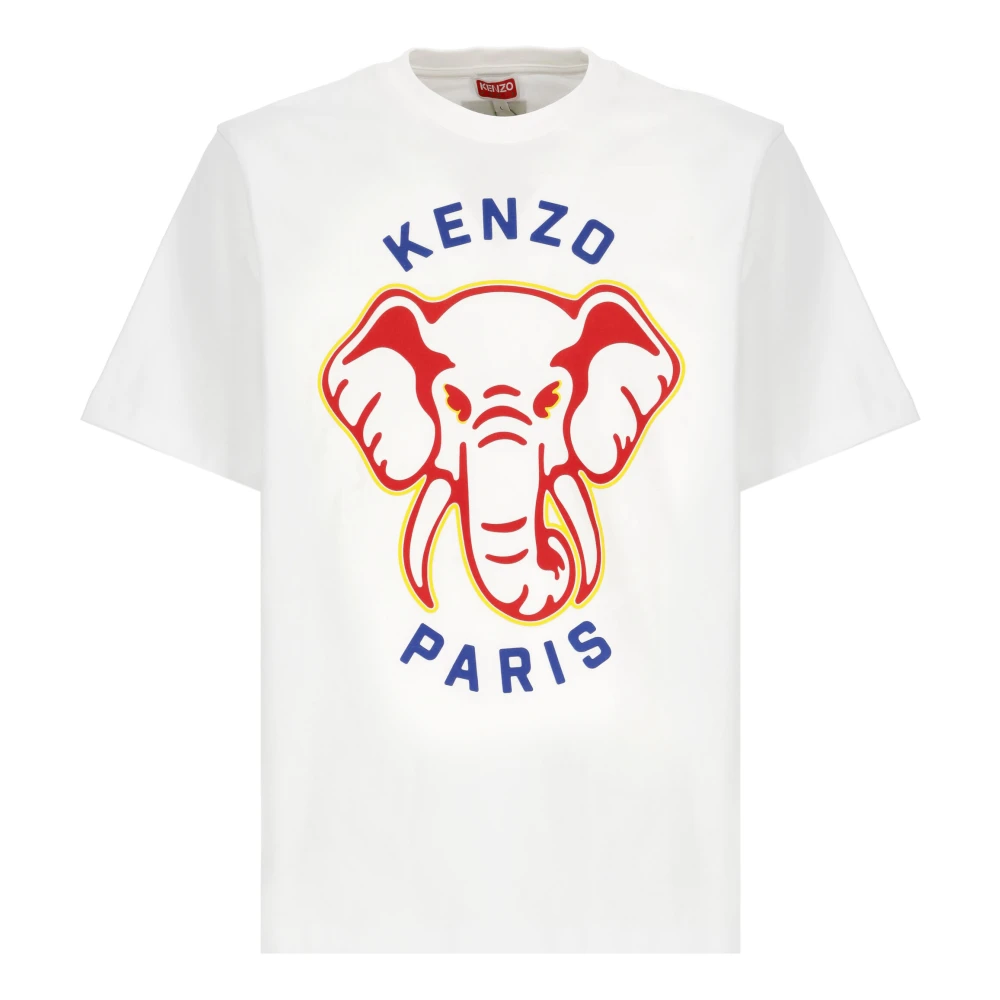 Kenzo Wit T-shirt met Logo Print White Heren