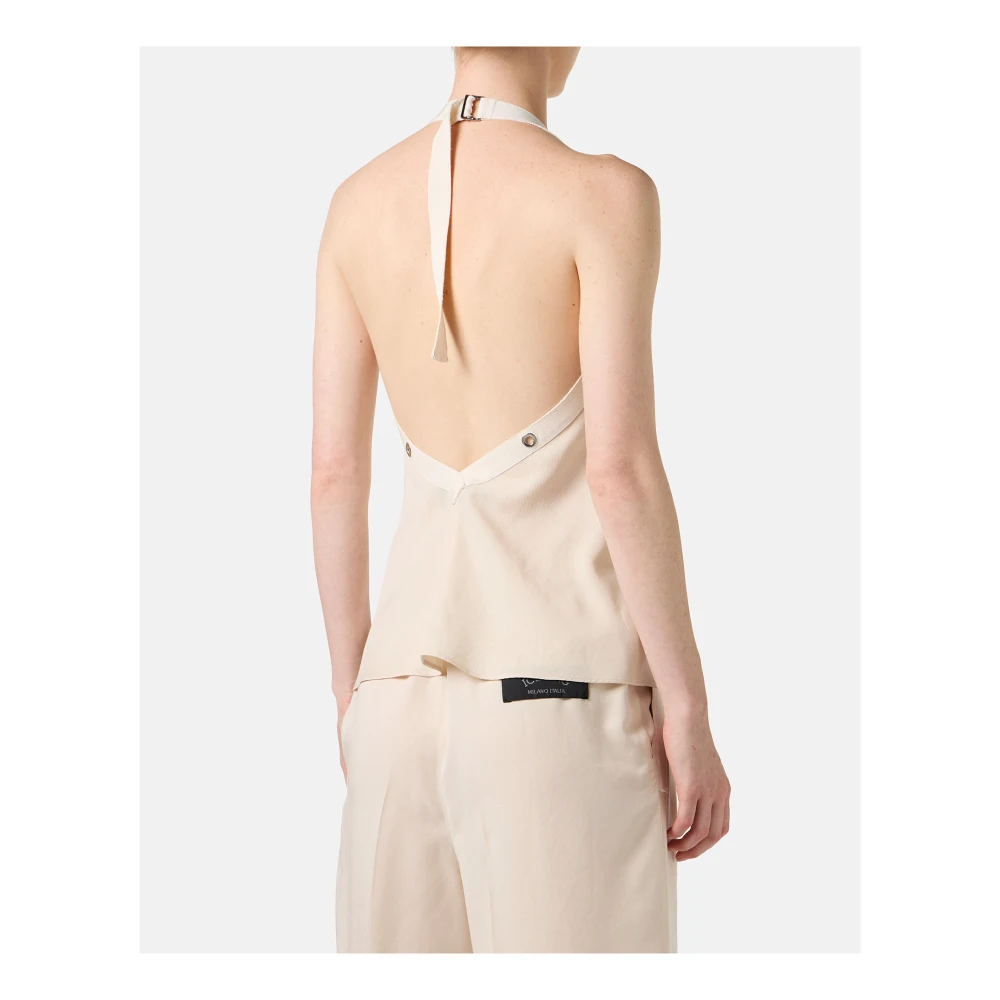 Iceberg Poederkleurige top nieuwe pasvorm in vloeibaar Tencel Beige Dames