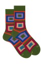 chaussettes-courtes-en-coton-vert-pour-femmes-avec-motif-de-carres-concentriques