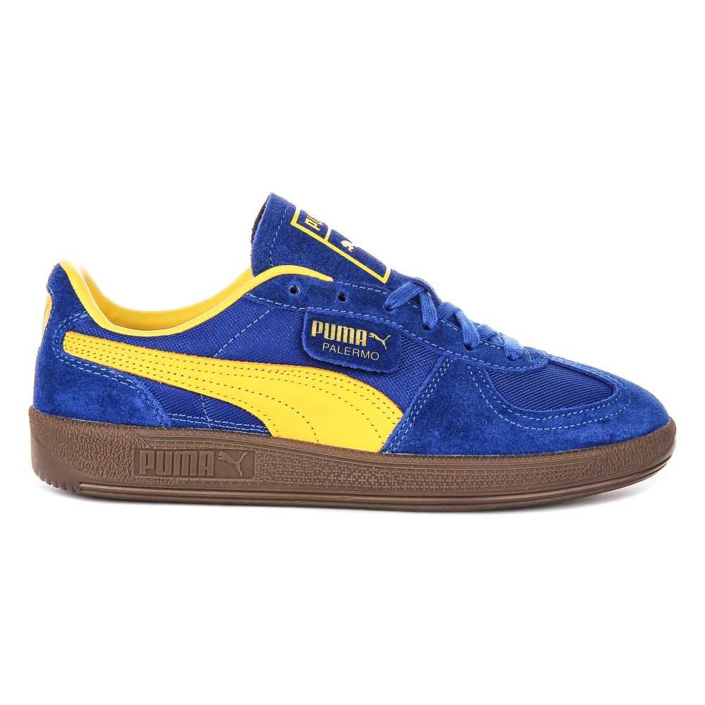Puma Blue Sneakers, Female, 7 Uk, Vintage Palermo Yellow Trainers