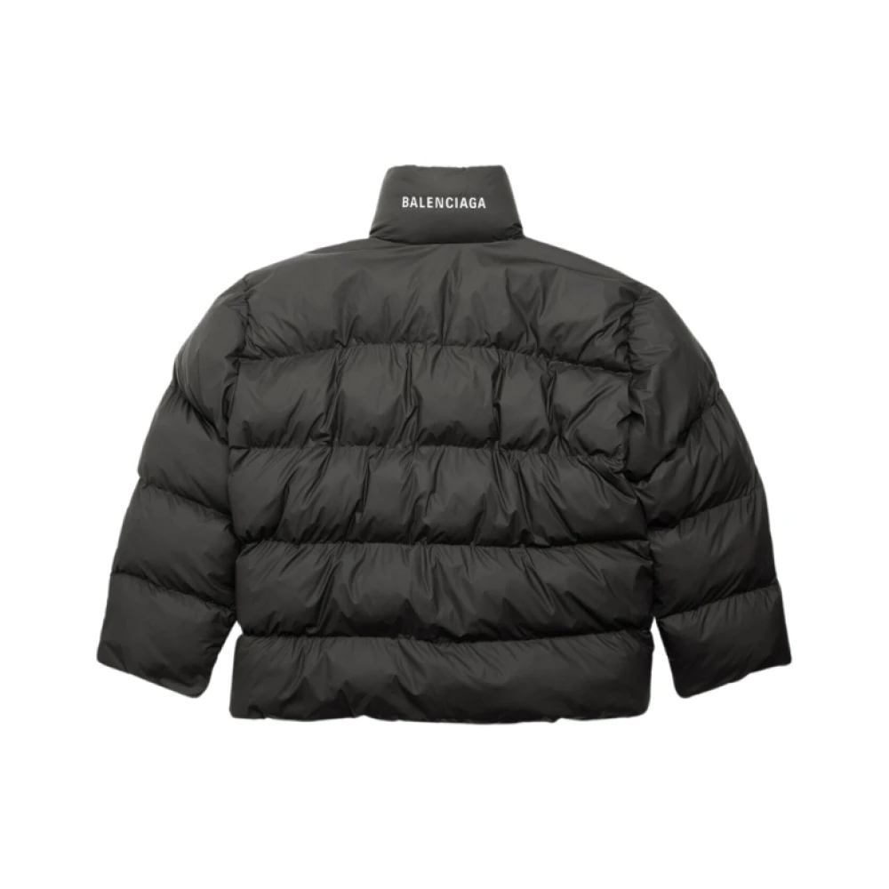 Balenciaga Zwarte Pufferjas met Wrap Sluiting Black Dames