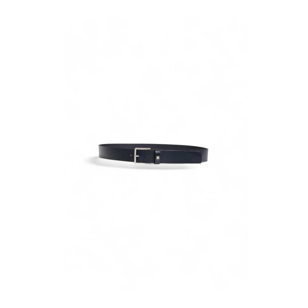 Hugo Boss Blauwe leren riem Heren Collectie Blue Heren