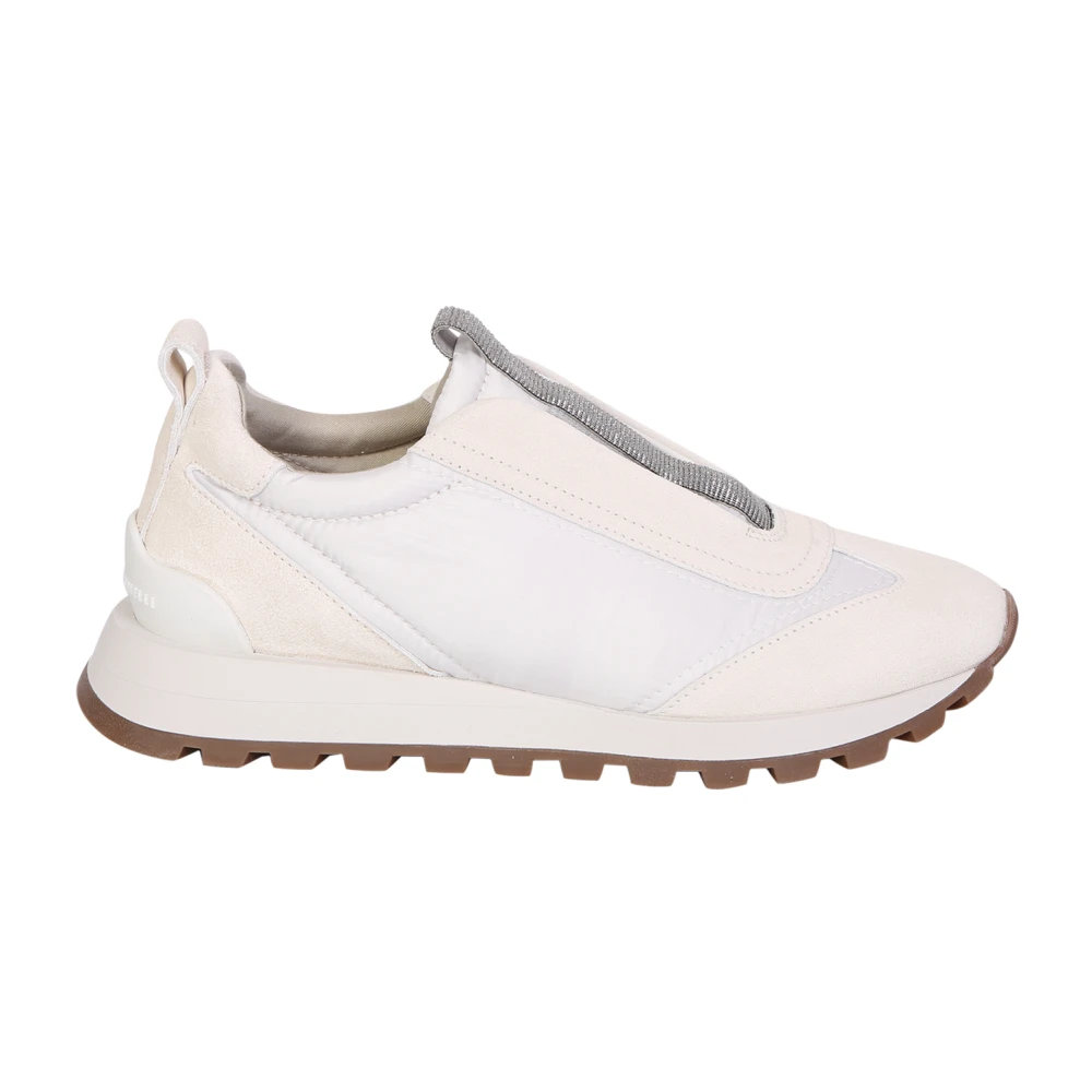 Brunello Cucinelli Vita Sneakers med Pärlor för Kvinnor White, Dam