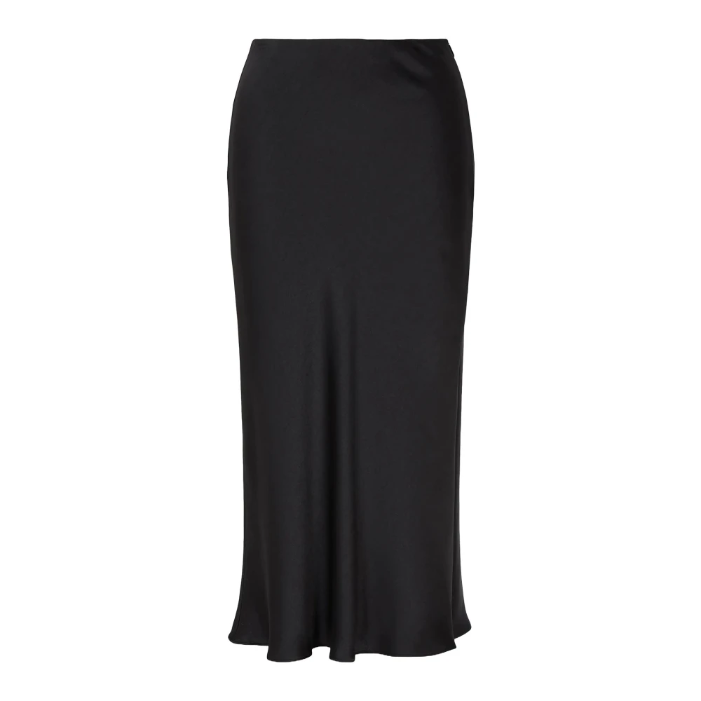 Armani Exchange Satijnen Midi Rok Black Dames