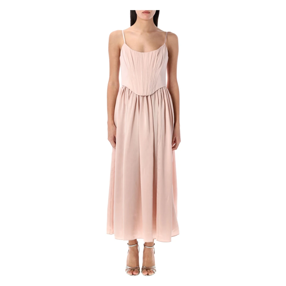 Zimmermann Corset Midi Jurk Petal Pink Dames
